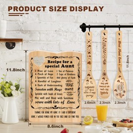 YUEYUQIU Aunt Gifts for Christmas - Birthday Gifts for Auntie from Niece Nephew, Aunt Cutting Board Set Present, Promoted to Aunt Gifts, Ideal Mothers Day Thanksgiving Christmas Gifts for Aunt