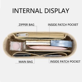 Lckaey Purse Organizer for Handbags Kelly 28 organizer1011Beige-M