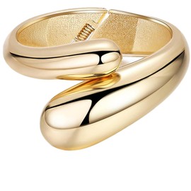 Se607as7 Chunky Gold Bracelet Open Wide Adjustable Bangle Cuff Fashion Accessories