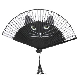 Pilipane Folding Hand Fans,Silk Folding Fans, Silk Hand Fan,Silk Fabric Fan Handheld Folding Fan,Handheld Inkjet Pattern Bamboo Frames fan with Tassel for Festival Birthday Gifts Dancing Cosplay