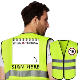 TANGZHIFEIYUE 18th Birthday Gifts for Boys, Sign Here Birthday Vest Gifts Presents Funny Birthday Decorations Idea for Men Dad Grandad Brother Friends