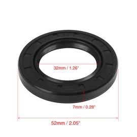 X AUTOHAUX TC Shaft Seal Ring Rubber Double Lip 32 mm x 52 mm x 7 mm for Motorcycle Crankshafts and Hydraulic Pumps