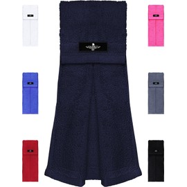 Exxact Sports Football Towel with Hook & Loop Fastener, Quarterback QB Sports Towel to Clean Hands, Visor and Gloves - Highly Absorbent, Quick Dry (Navy)