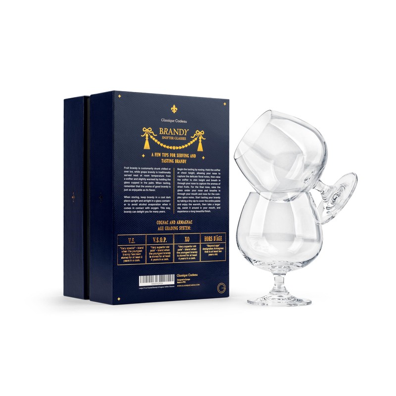 Large 21 oz Crystal Brandy and Cognac Snifter Glasses |
