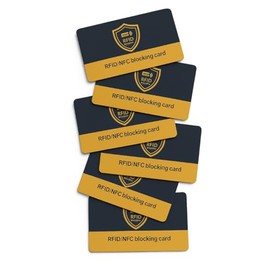 RFID Blocking Card 6 Pack, Debit Credit Card Protector, Anti-Theft Contactless NFC Blocker, Entire Wallet Protection