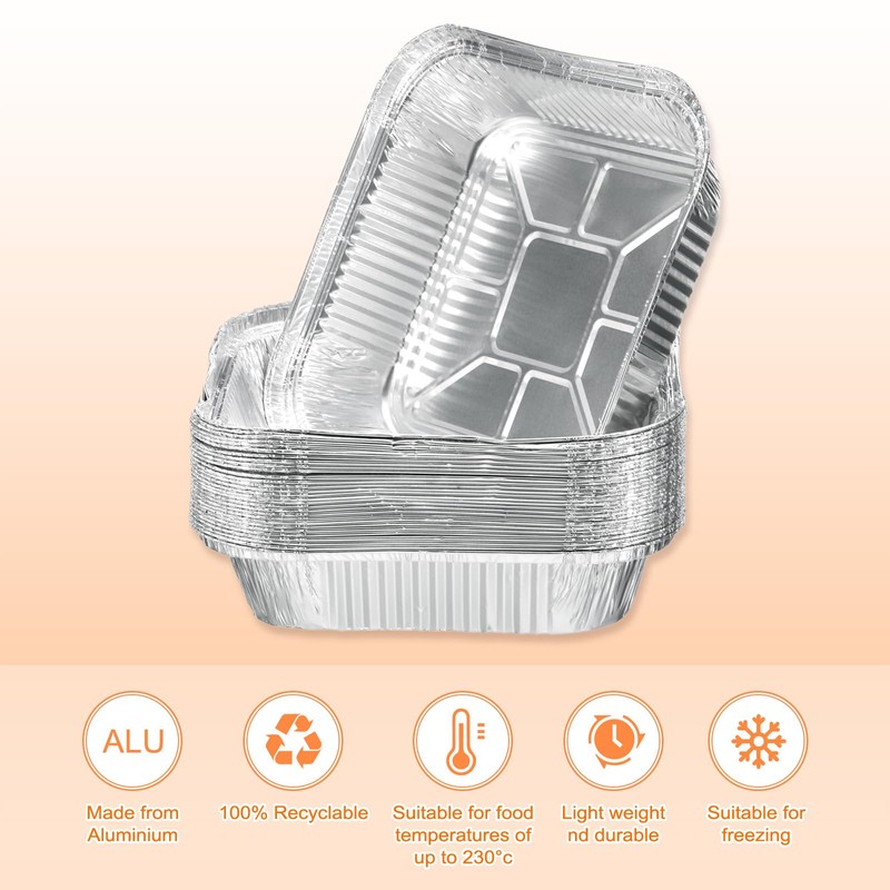 sourcing map 20pcs Aluminum Foil Pie Pans 6.3" Square Disposable
