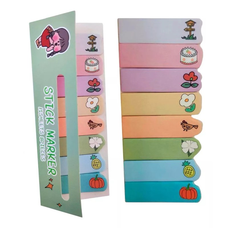 STICKER MARKER 480 Notas Adhesivas Kawaii Separador Apunte Post It