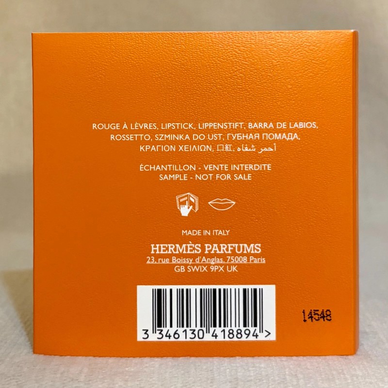 HERMÈS Hermes Lipstick 4 Shade Sample Card: Rose Boise Rouge