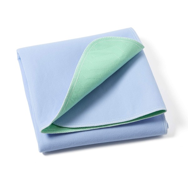 Medline Quick Dry Washable Underpads, Large Bed Pads 34x36, Use For Incontinence Pads, Potty Training Pads, Pet Pads, 3 Pack,Blue/Green