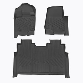 Tyrex Floor Mats Fit for 2015-2024 Ford F-150/F-150 Lightning Supercrew Without Rear Underseat Storage Box, Front and Rear Row, TPE All Weather Floor Mats
