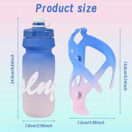 Bicycle Bottle Holder with Water Bottle, Bicycle Bottle Holder and 650 ml Sports Bottle, MTB Water Bottle Set, Opaque Design, Non-Slip Holder, for Outdoor Mountain Bike