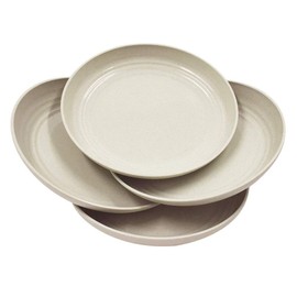 4 Pcs Lightweight Wheat Straw Plates, 7.8" Unbreakable Dinner Plates, Anti-fallen, Dishwasher Microwave Safe Plates (beige)