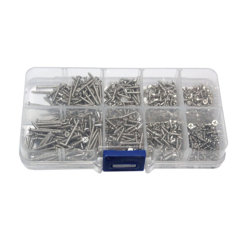 DIGISHUO 800Pcs M2 Kit Assorted Stainless Steel Self Tapping Screw