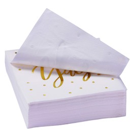 Paquete de 100 servilletas de cóctel, incluye 2 diseños, perfectas para bodas, cumpleaños, suministros de fiesta de Año Nuevo..