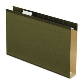 Pendaflex 4153X2 2quot; Capacity Reinforced Hanging File Folders- Kraft- Legal- Standard Green- 25/Bx
