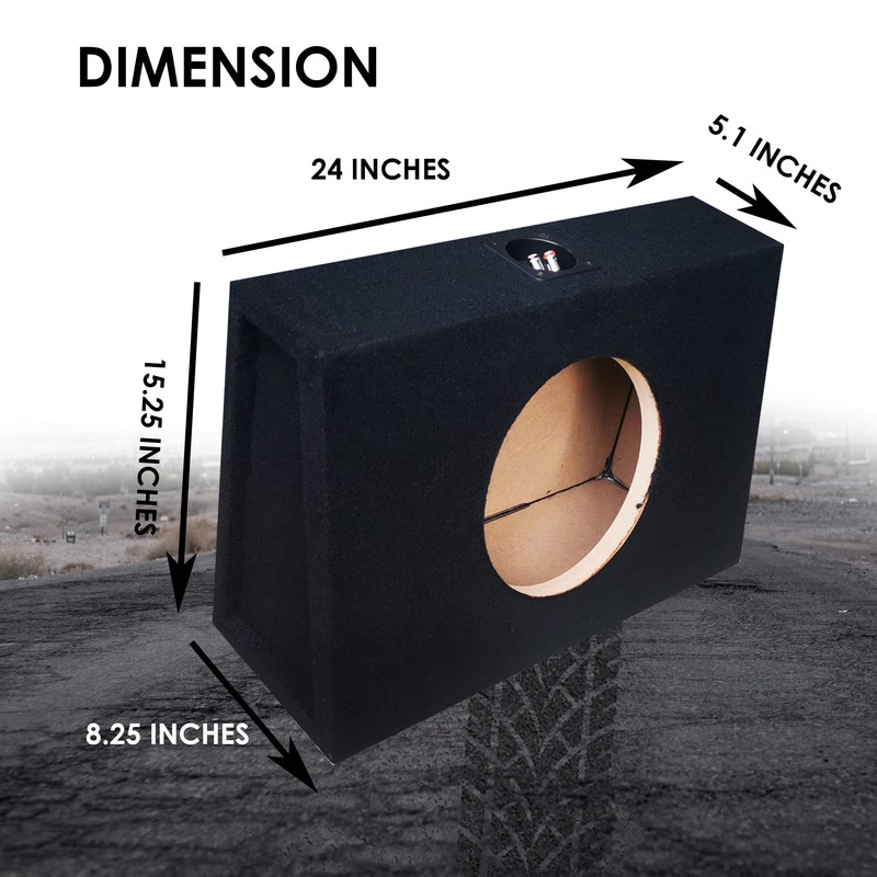 Audiotek CA-12SME 12" inch Single Angle Sealed Hatchback Box Sub