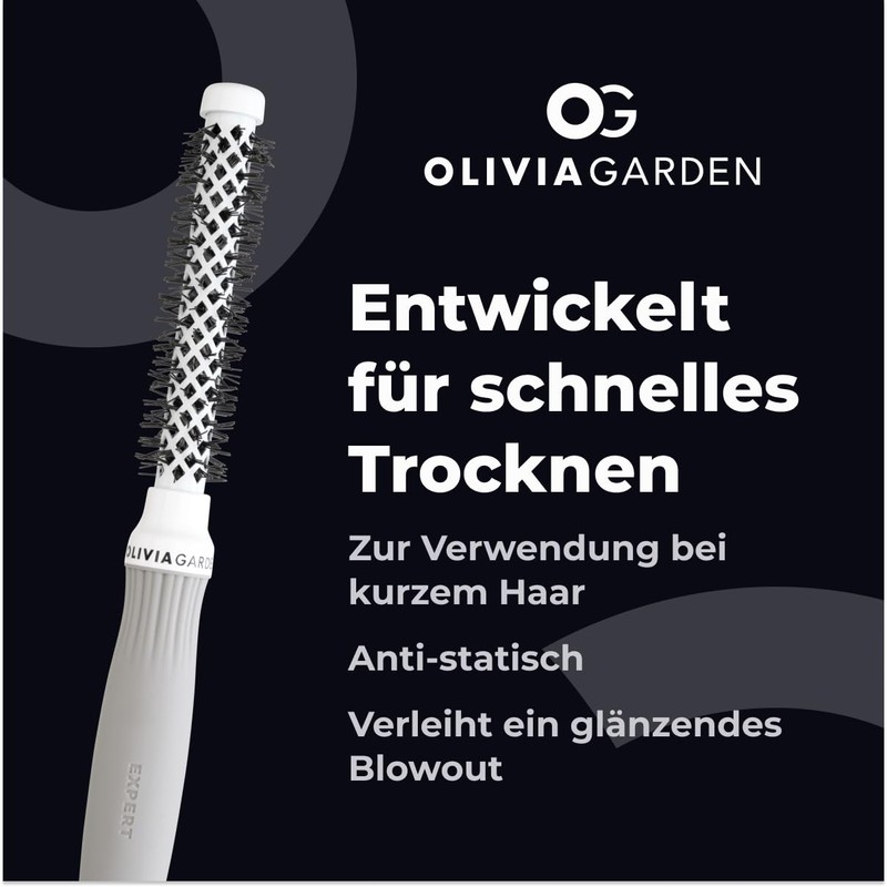 Olivia Garden - Expert Blowout Shine Hairbrush - White and