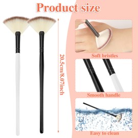 4 Pcs Facial Brushes Fan Mask Brushes, Soft Facial Applicator Brushes Tools for Peel Glycolic Mask Makeup