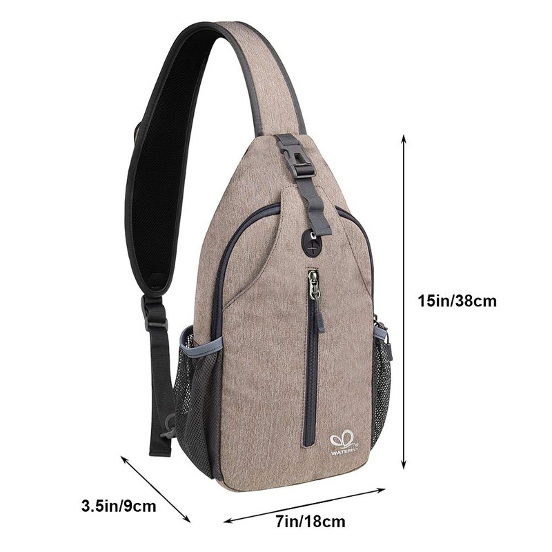 WATERFLY Sling Bag Sling Backpack Crossbody Bag Hiking Daypack for
