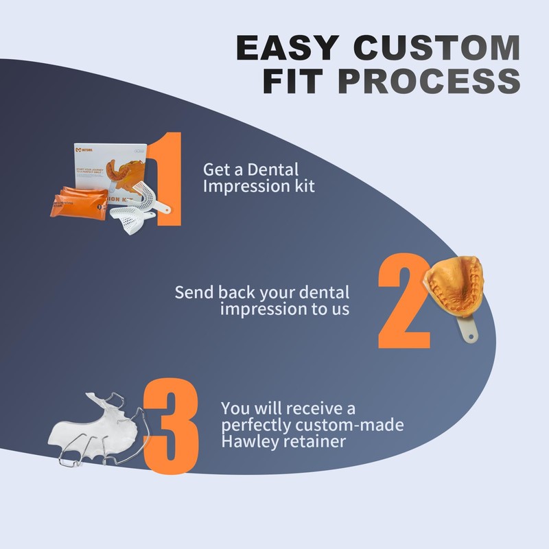 2 Hawley Retainer for Custom Teeth Retention, Custom-Fit Two Retainers