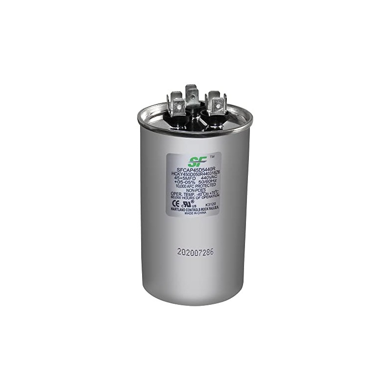 45 + 5 MFD Capacitor 370 or 440 VAC 45+5uf