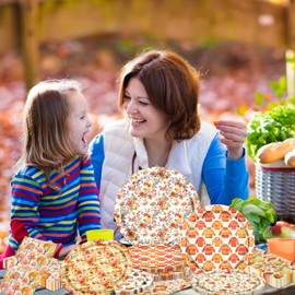 Fall Thanksgiving Party Supplies Plates and Napkins Tableware Set