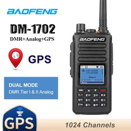 Baofeng DM-1702 with GPS 5W Digital and Analog Two Way Radio Dual Band and Dual Mode DMR Walkie Talkie Dual Time Slot Tier I & II DM1702 with GPS