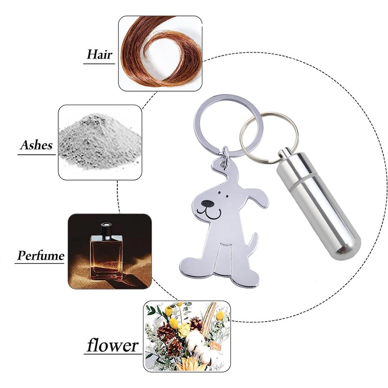 KIDDCW Cute Dog Key Ring with Cylindrical Bottle for Pet