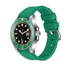 Juntan 20mm 22mm Universal Silicone Watch Band, Curved Ends Rubber Lightweight Watch Straps Sport Replacement Green for Moonswatch Multiple Colors Men’s Women’s Watch Bands