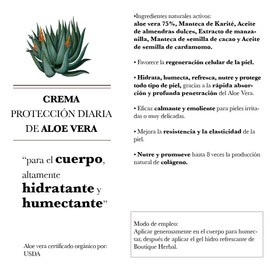 CREMA PROTECCIÓN DIARIA 75% ALOE VERA ORGÁNICO