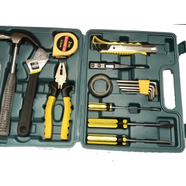 Humvee 16 Piece General Household Home Repair Tool Kit for Home Maintenance with Toolbox Storage Case