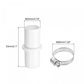 sourcing map Washing Machine Drain Hose Connectors, Washer Extension Adapter White 0.79" with Clamps Pack of 2