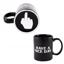 DOREKIN Haben Sie einen schönen Tag Kaffeetasse Mittelfinger Lustige Cup für Kaffee-Milch-Saft