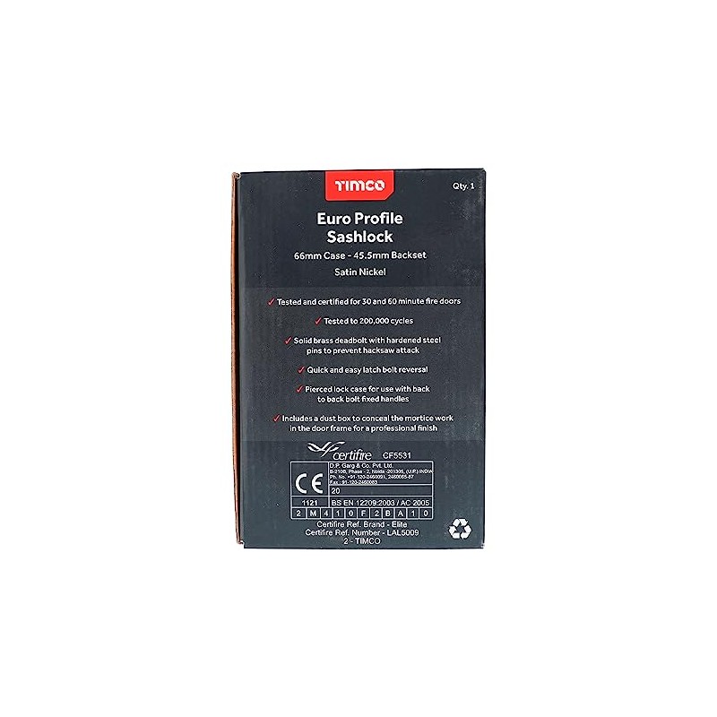 Timco - Bathroom Lock - Satin Nickel (Size 78mm -