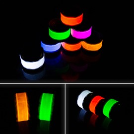 MAGOLI LED Light-Up Slap Bracelets 10-Pack – Glow Party Favors & Night Safety Wristbands for Running, Cycling, Concerts, Festivals,14-Inch/35cms Adjustable