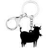 BONSNY Acrylic Sweet Flower Cow Dairy Cattle Keychains Key Ring