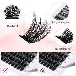 Lash Clusters 10-16mm 144pcs Mixed Tray Individual Lashes D Curl Individual Lashes Cluster Eyelash Extensions DIY Lash Extensions Eyelash Clusters Eyelash Extension Kit at Home (J02-0.07D, 10-16mm)