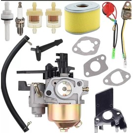 Ollanoos 16100-ZH8-W61 Carburetor Kit, GX160 Carb Kit with Air filter Fuel filter Mounting Gaskets Replacement for Honda GX120 GX140 GX168 GX200 5.5HP 6.5 HP Engine 16100-ZH8-W51 16100-ZE1-814