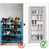 Large Hanging Shoe Organizer, 24 White Mesh Pockets Over the