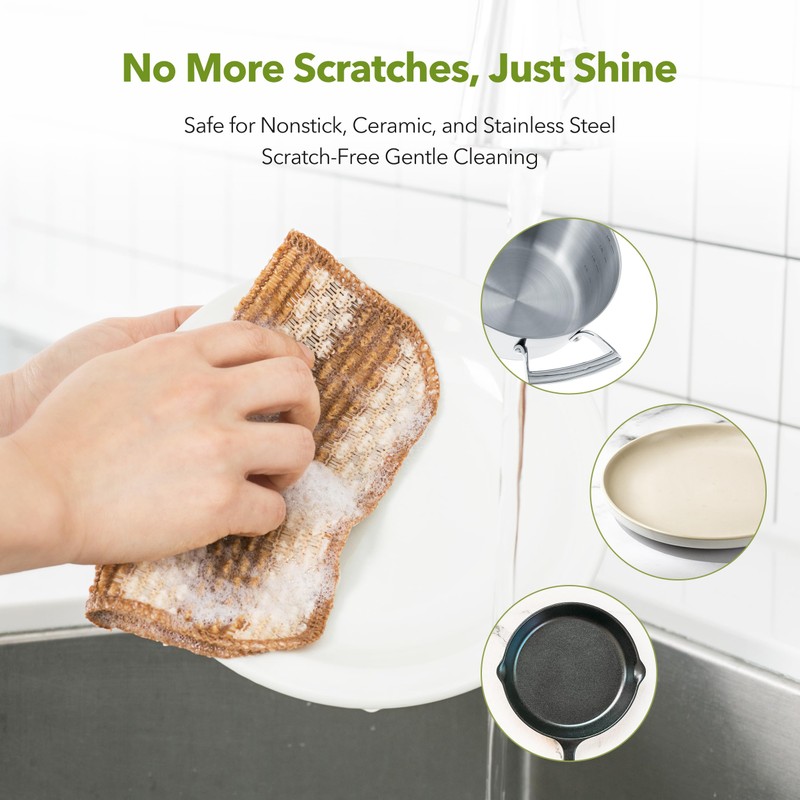 Modu 10 Pcs EcoCorn Dish Scrubber, Dishwashing Mesh Net, Kitchen