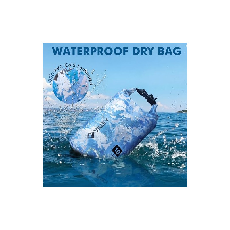 VILLEY - Bolsa seca impermeable de 5 L, 10 L,