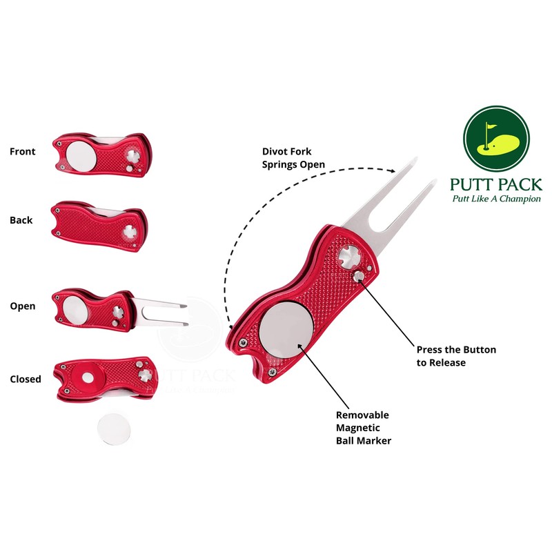The PUTT PACK DOUBLE DIVOT PACK - Red & Green