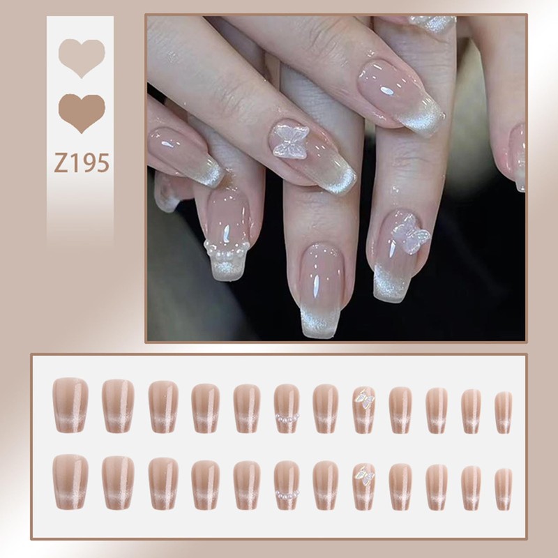 Nail Tip, Long False Claws, Stylish, Cat Eye Stone, Long,