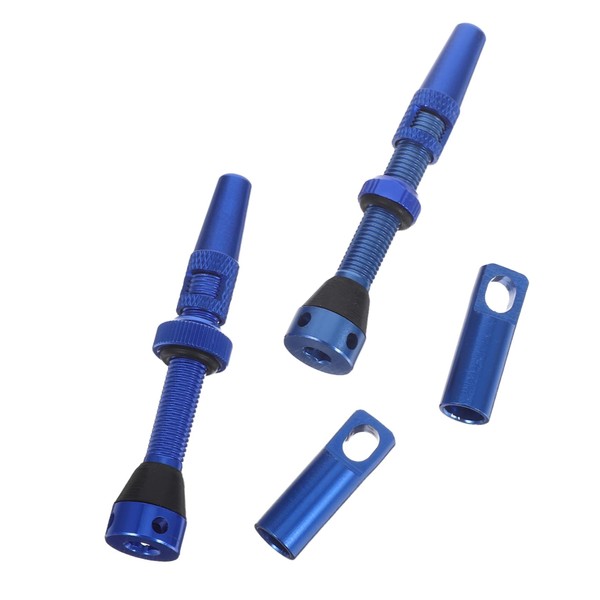 Gatuida 4pcs Bicycle Tubeless Valve Stems Blue Set with Core