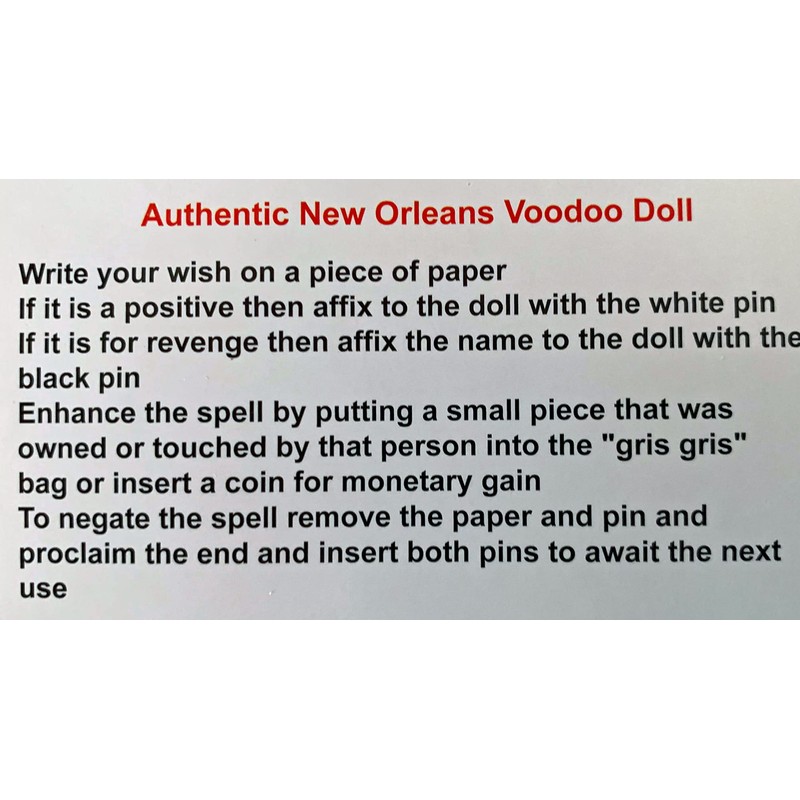 Mardi Gras World Voodoo Doll Money Wealth Finance Power Money