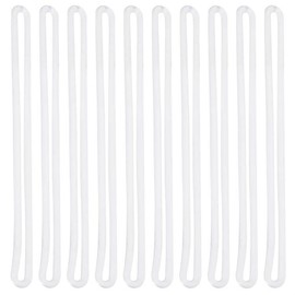 Mini Skater 5 Inch Plastic Travel Luggage Name Tag Loop Straps for Bag Tags ID Card Badge Holders, 10Pcs (Clear)
