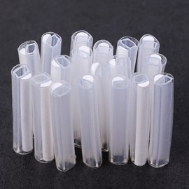 216Pcs Ribbon Mass Type Fiber Optic Fusion Splice Protection Sleeves 40mm, Preshrunk Single Ceramic Strength Member D-Shape Heat Shrinks - Accommodate up 6/8/12 Fibers Clear Color