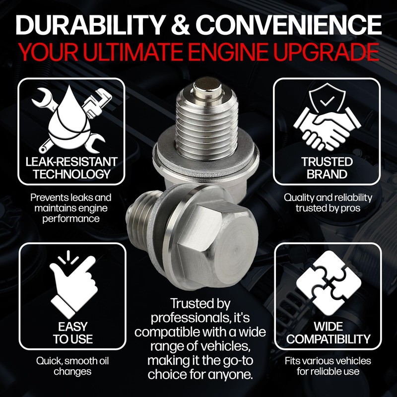 Magnetic Oil Drain Plug fits Chrysler Pacifica (2017-2025) - 3.6