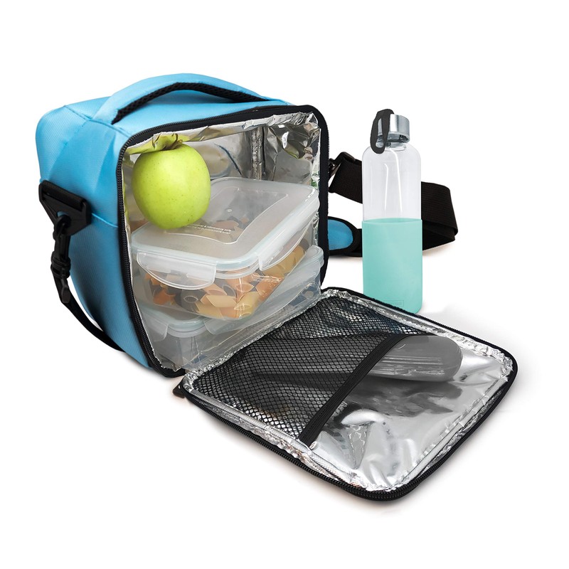 NERTHUS Lunch Shoulder Bag and Two Pockets: Blue, 22 x