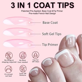 French False Nails for Toenails, 240Pcs French Tip Press On Nails for Toe, False Toenails Kit With Glue Fake Nails 12 Sizes Stick On Nails For Women Gift for Girls (Toenails)